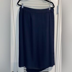 J Crew Navy Pleated Skirt.